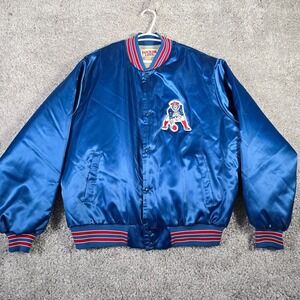 Vintage‎ Locker Line New England Patriots Jacket Mens XL NFL Satin Snap Front